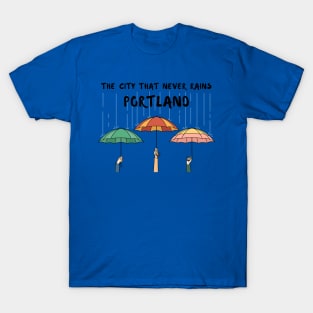 City That Never Rains |Portland Slogan T-Shirt